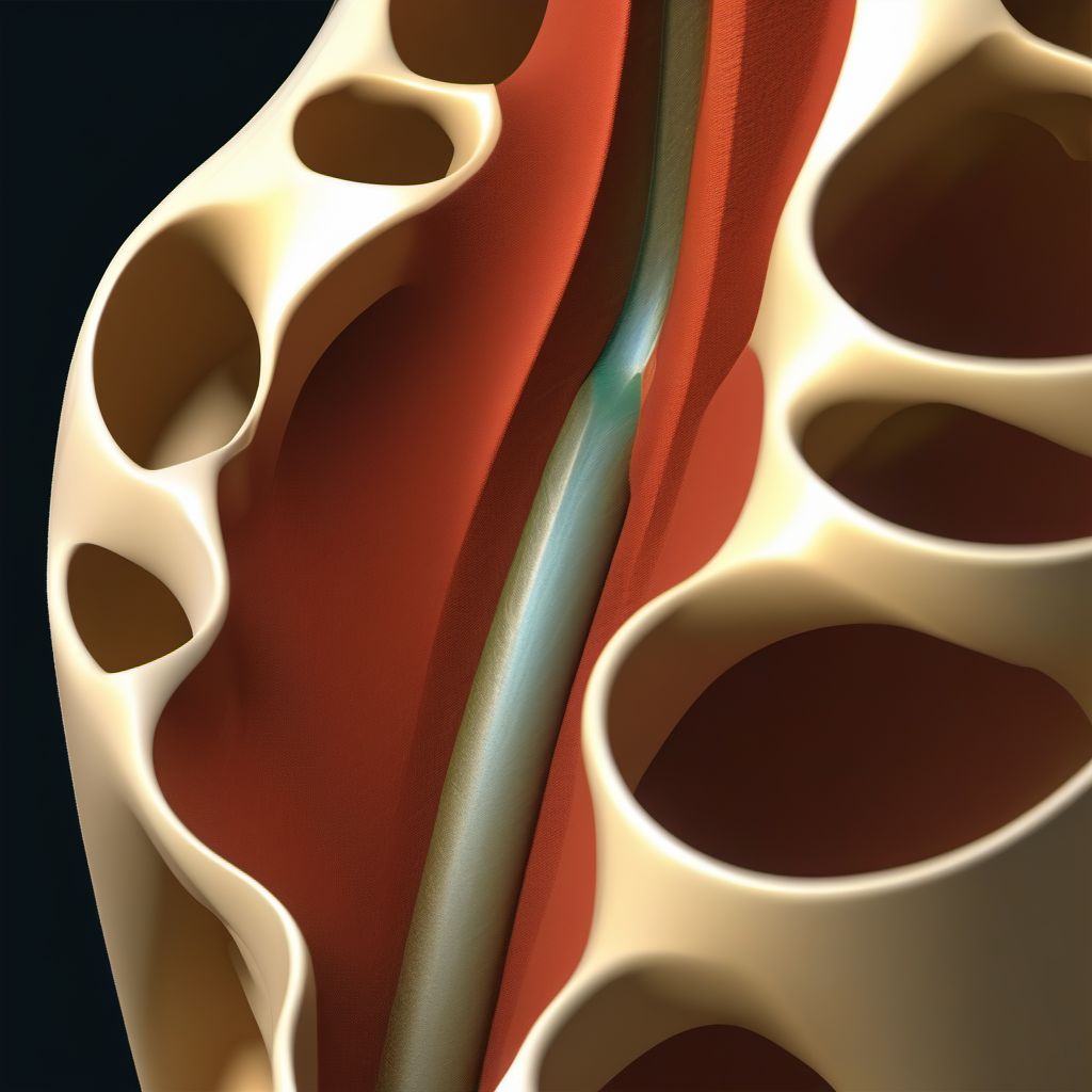 Displaced fracture of posterior column [ilioischial] of unspecified acetabulum digital illustration