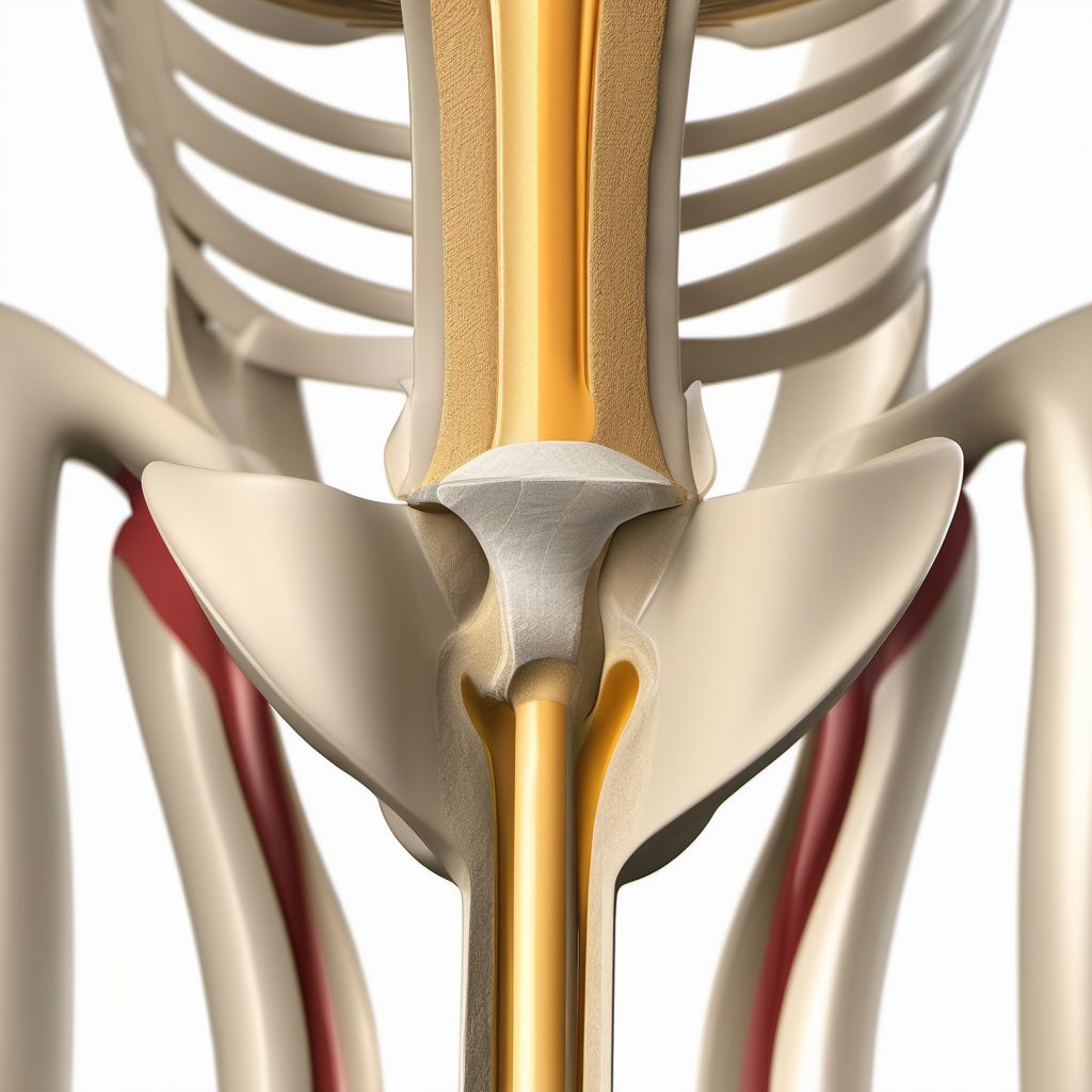 Nondisplaced fracture of posterior column [ilioischial] of unspecified acetabulum digital illustration