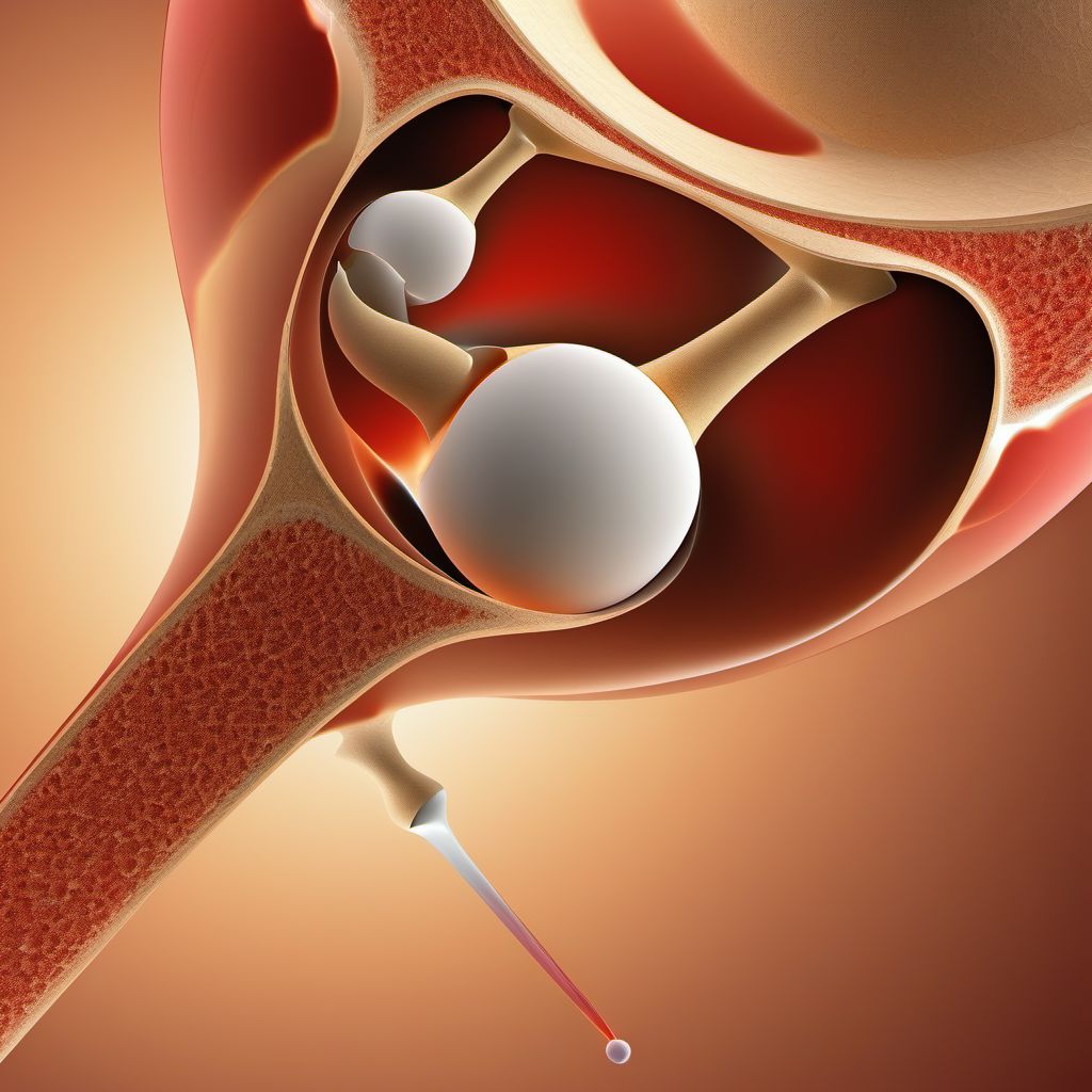 Transverse fracture of acetabulum digital illustration