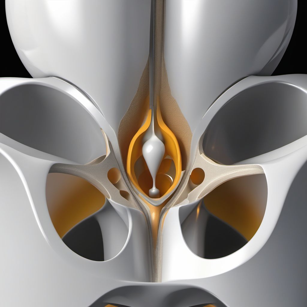 Nondisplaced transverse fracture of left acetabulum digital illustration