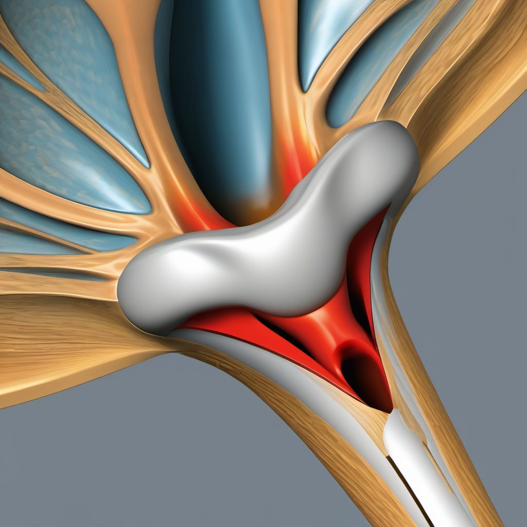 Nondisplaced transverse fracture of unspecified acetabulum digital illustration