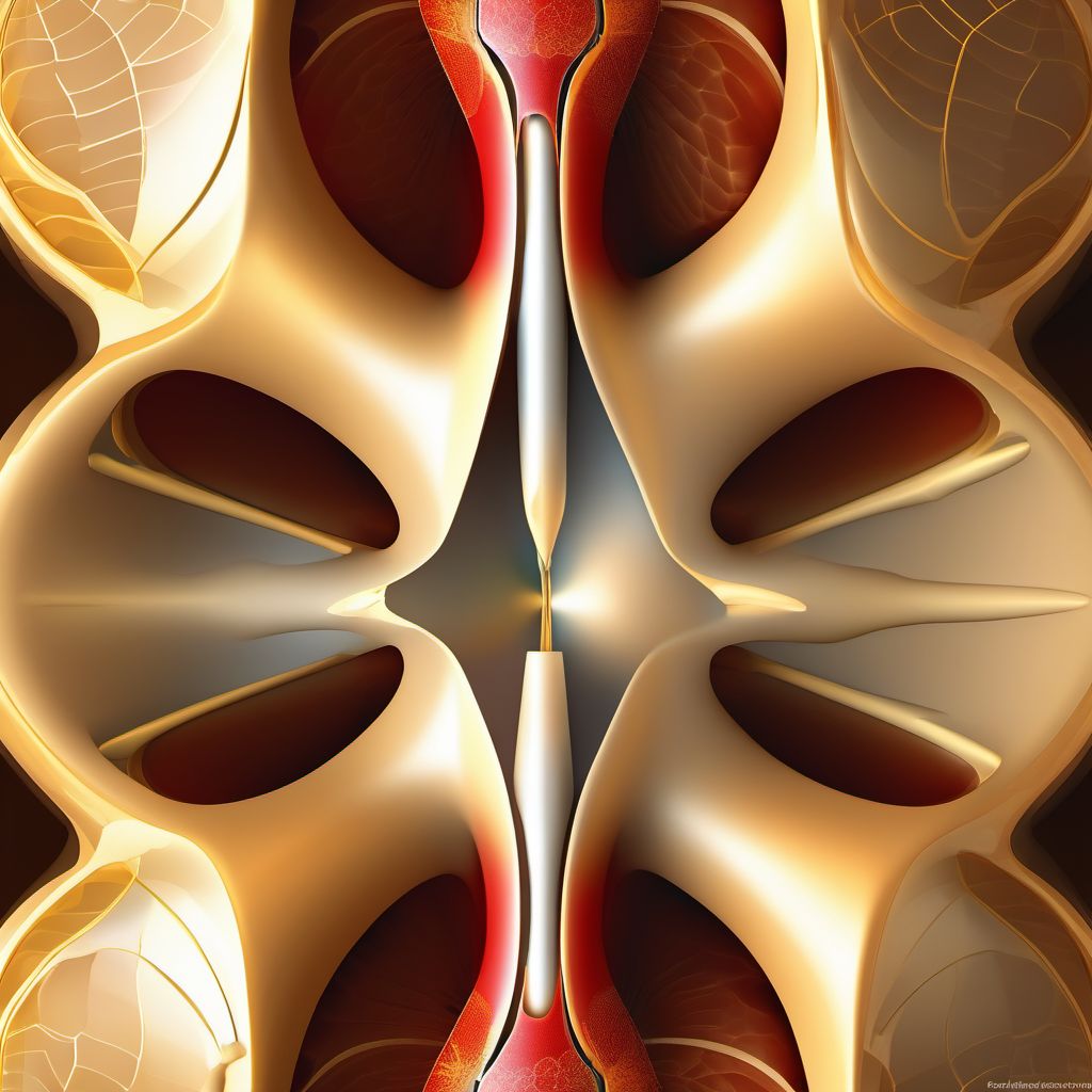 Associated transverse-posterior fracture of acetabulum digital illustration