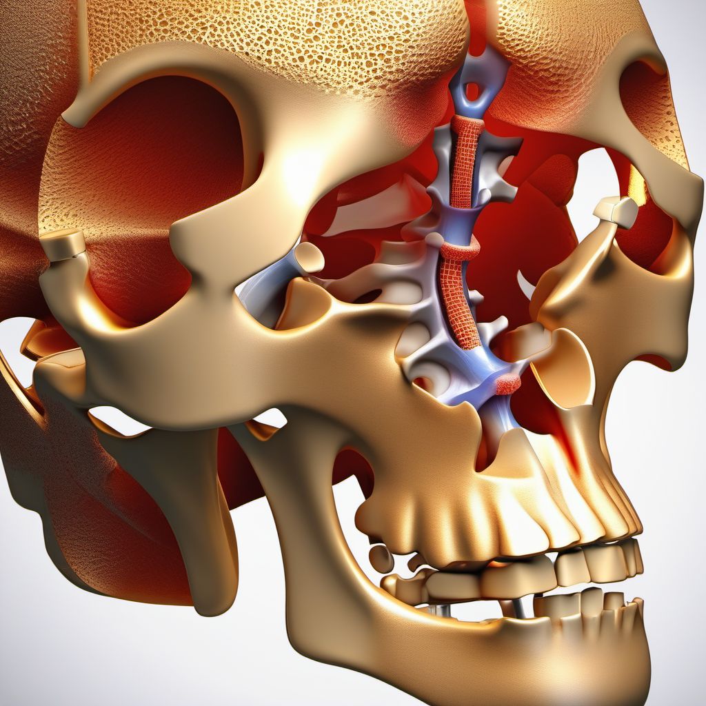 Fracture of medial wall of acetabulum digital illustration