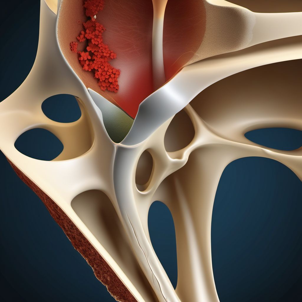 Displaced fracture of medial wall of unspecified acetabulum digital illustration