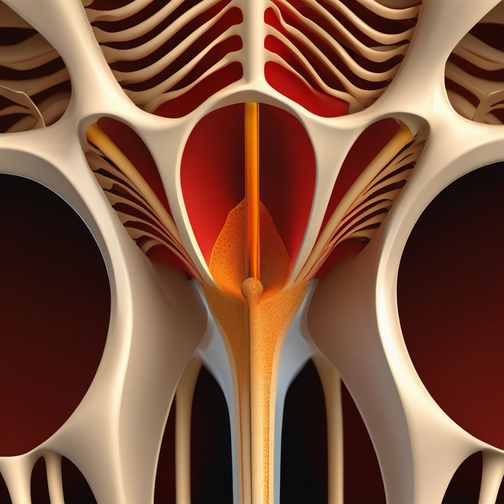 Nondisplaced fracture of medial wall of unspecified acetabulum digital illustration