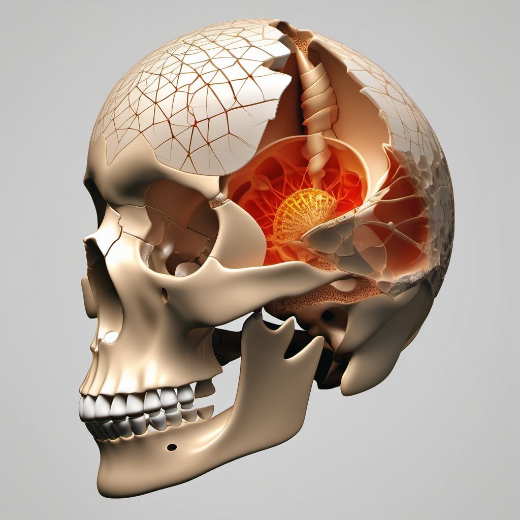 Displaced dome fracture of right acetabulum digital illustration