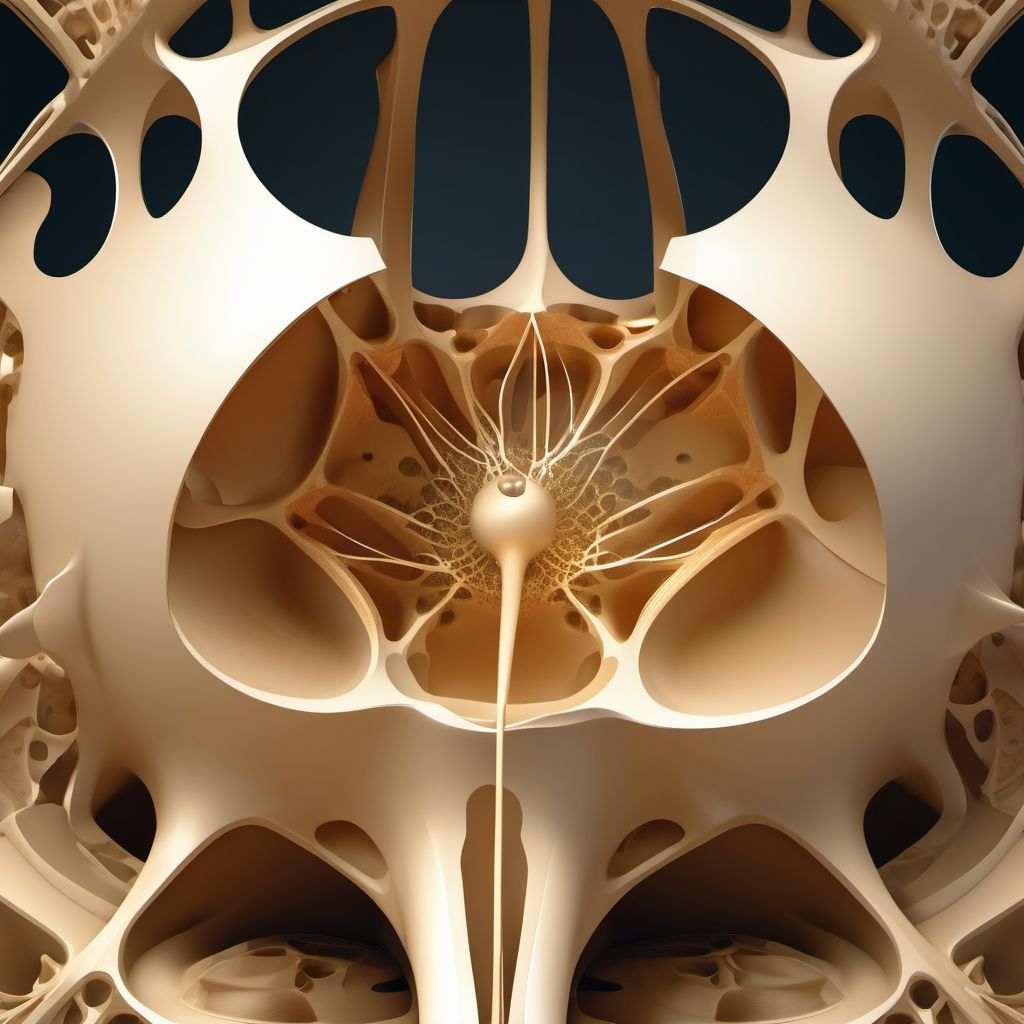 Displaced dome fracture of left acetabulum digital illustration