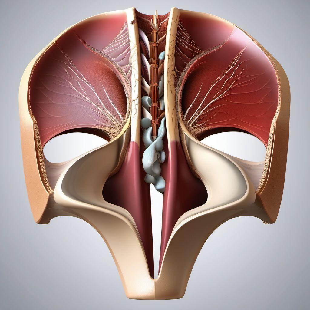 Fracture of superior rim of unspecified pubis digital illustration