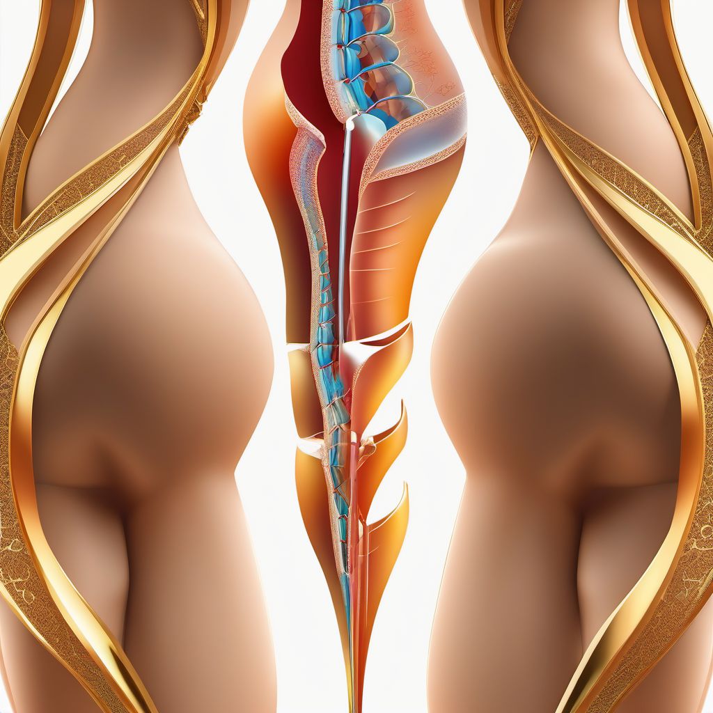 Other specified fracture of right pubis digital illustration