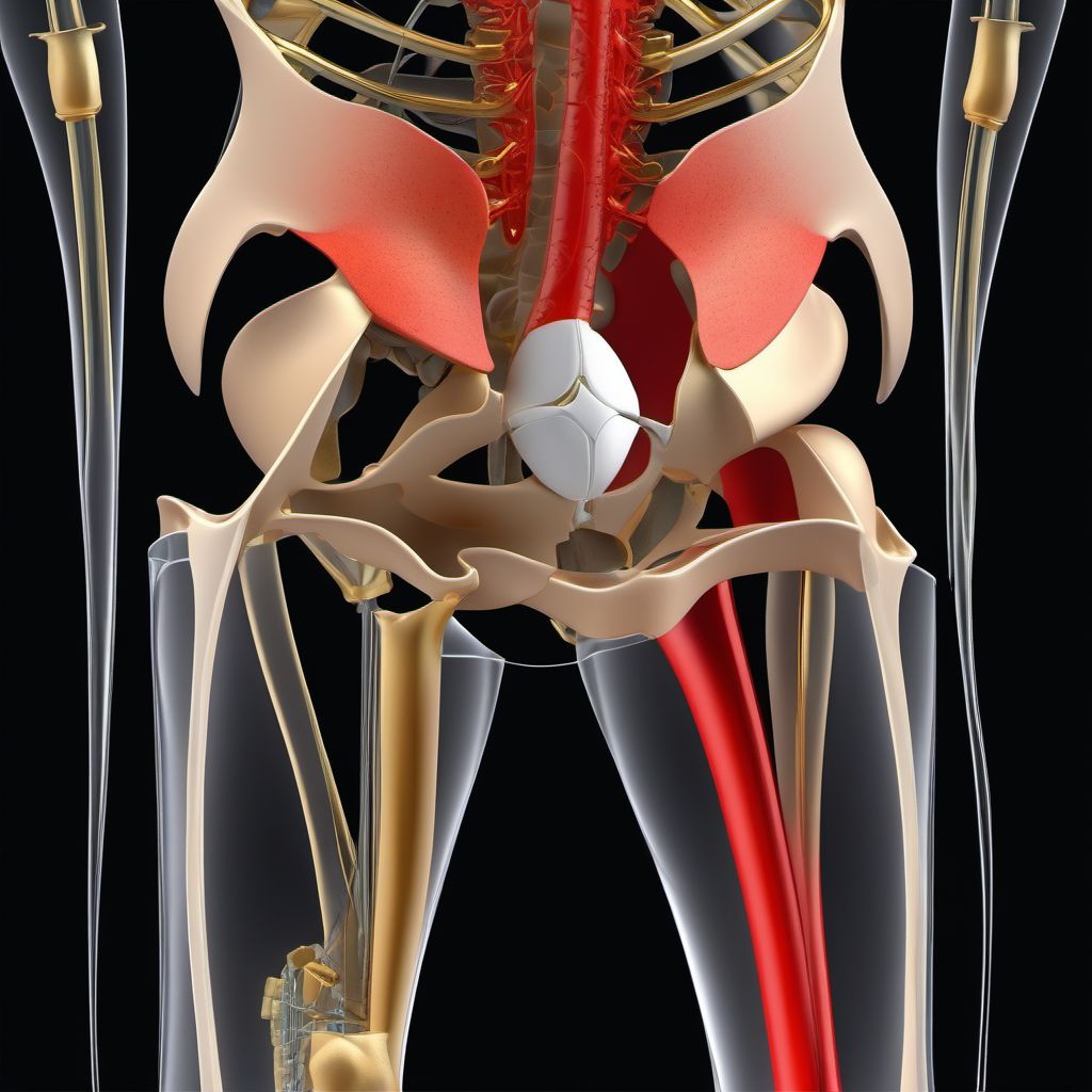 Other specified fracture of left pubis digital illustration