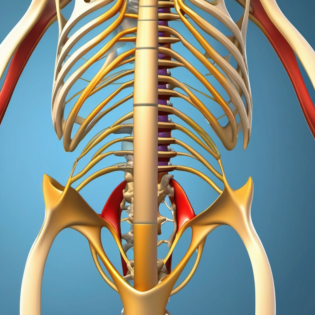 Unspecified fracture of right ischium digital illustration