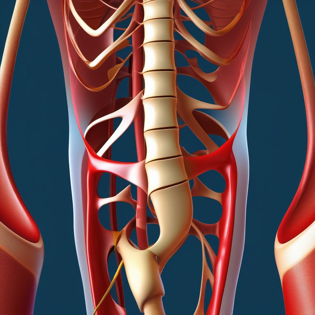 Unspecified fracture of left ischium digital illustration