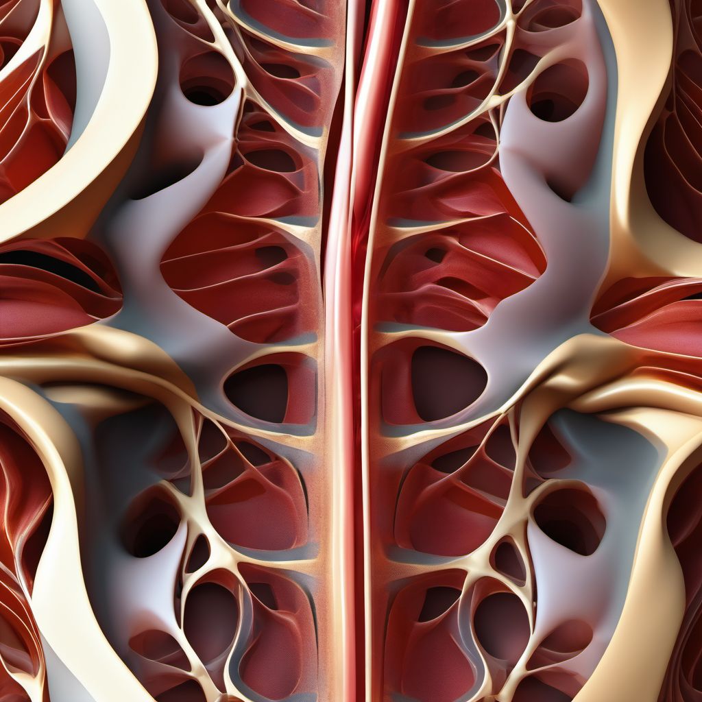 Nondisplaced avulsion fracture of left ischium digital illustration