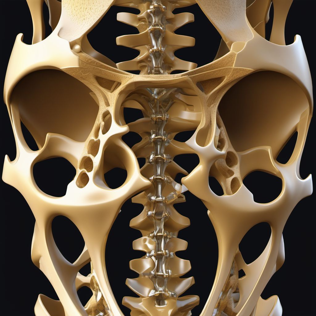 Multiple fractures of pelvis with unstable disruption of pelvic ring digital illustration