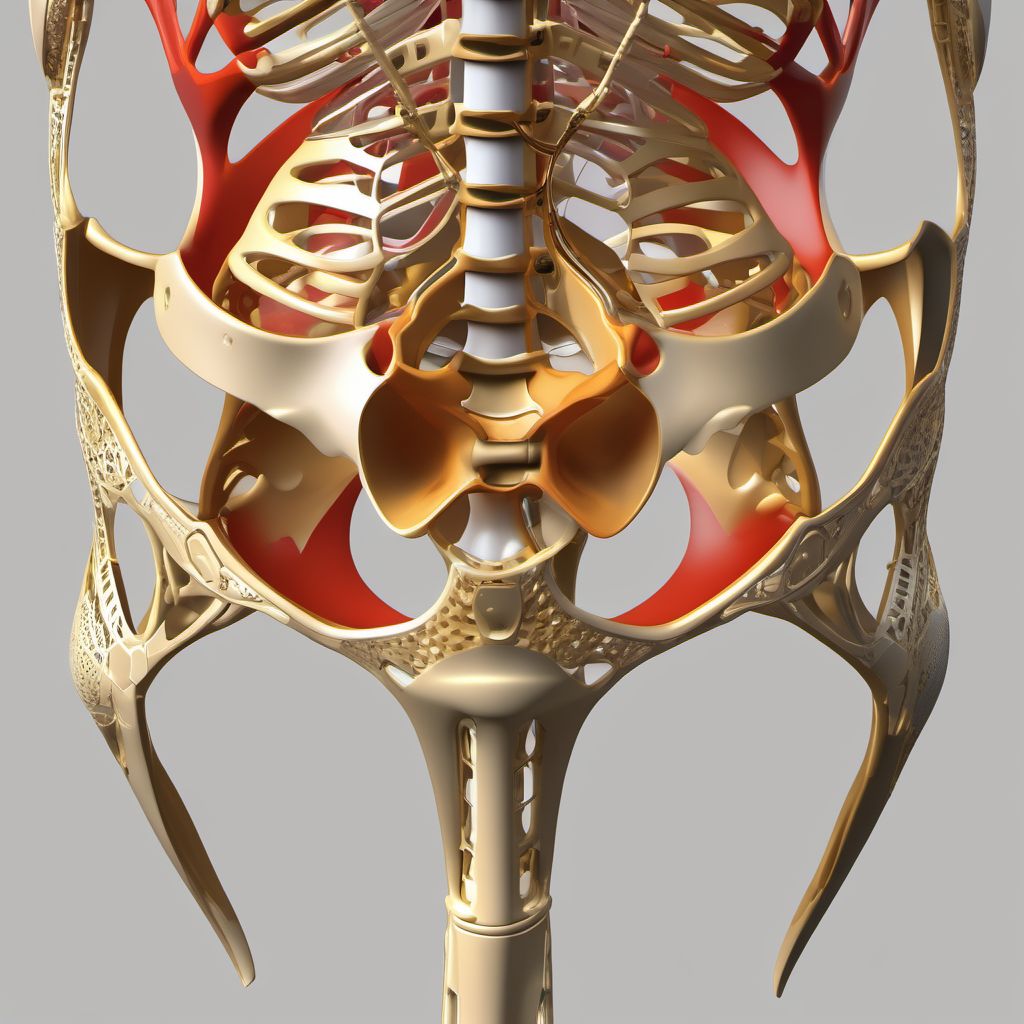 Multiple fractures of pelvis without disruption of pelvic ring digital illustration