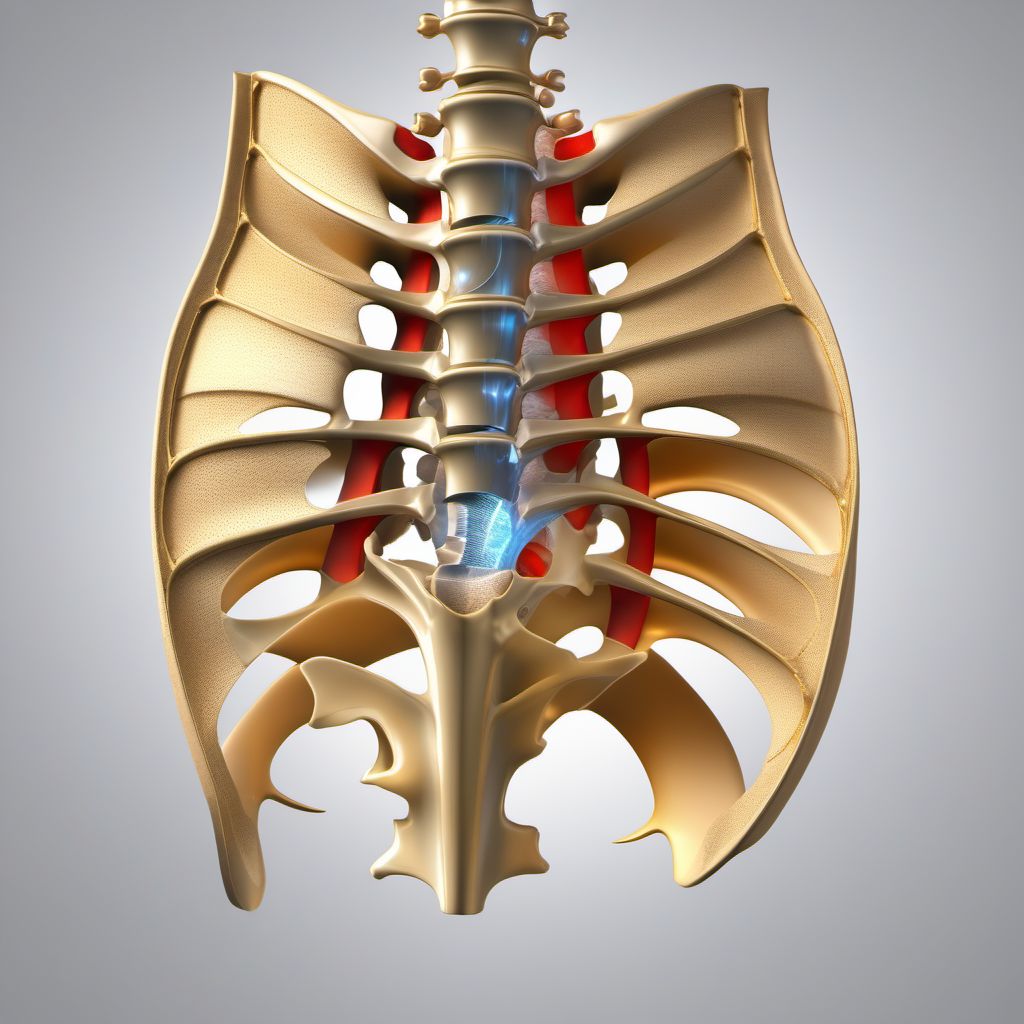 Fracture of unspecified parts of lumbosacral spine and pelvis digital illustration