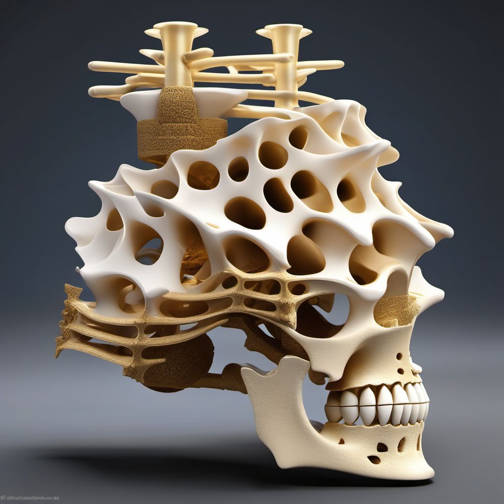 Subluxation of L1/L2 lumbar vertebra digital illustration