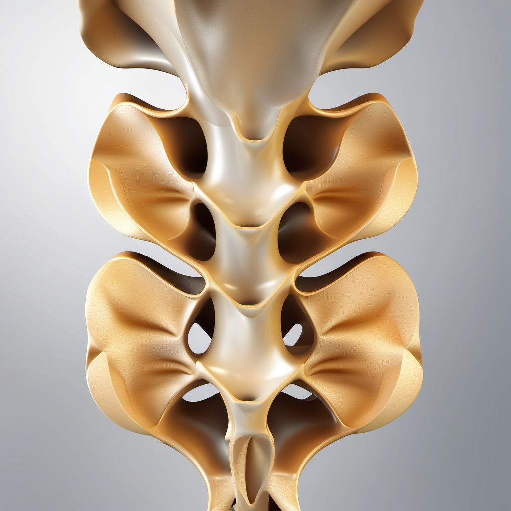 Dislocation of L1/L2 lumbar vertebra digital illustration