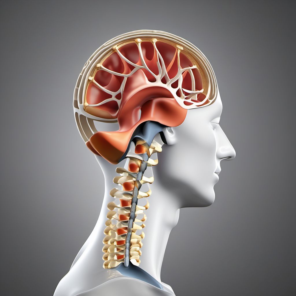 Subluxation and dislocation of L3/L4 lumbar vertebra digital illustration