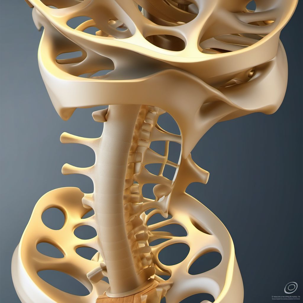 Dislocation of L3/L4 lumbar vertebra digital illustration