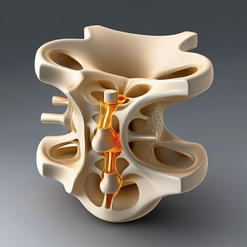 Dislocation of L4/L5 lumbar vertebra digital illustration