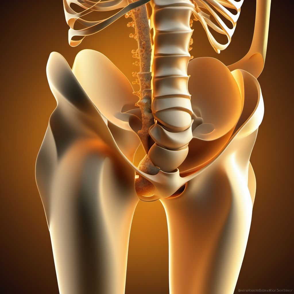 Dislocation of sacroiliac and sacrococcygeal joint digital illustration