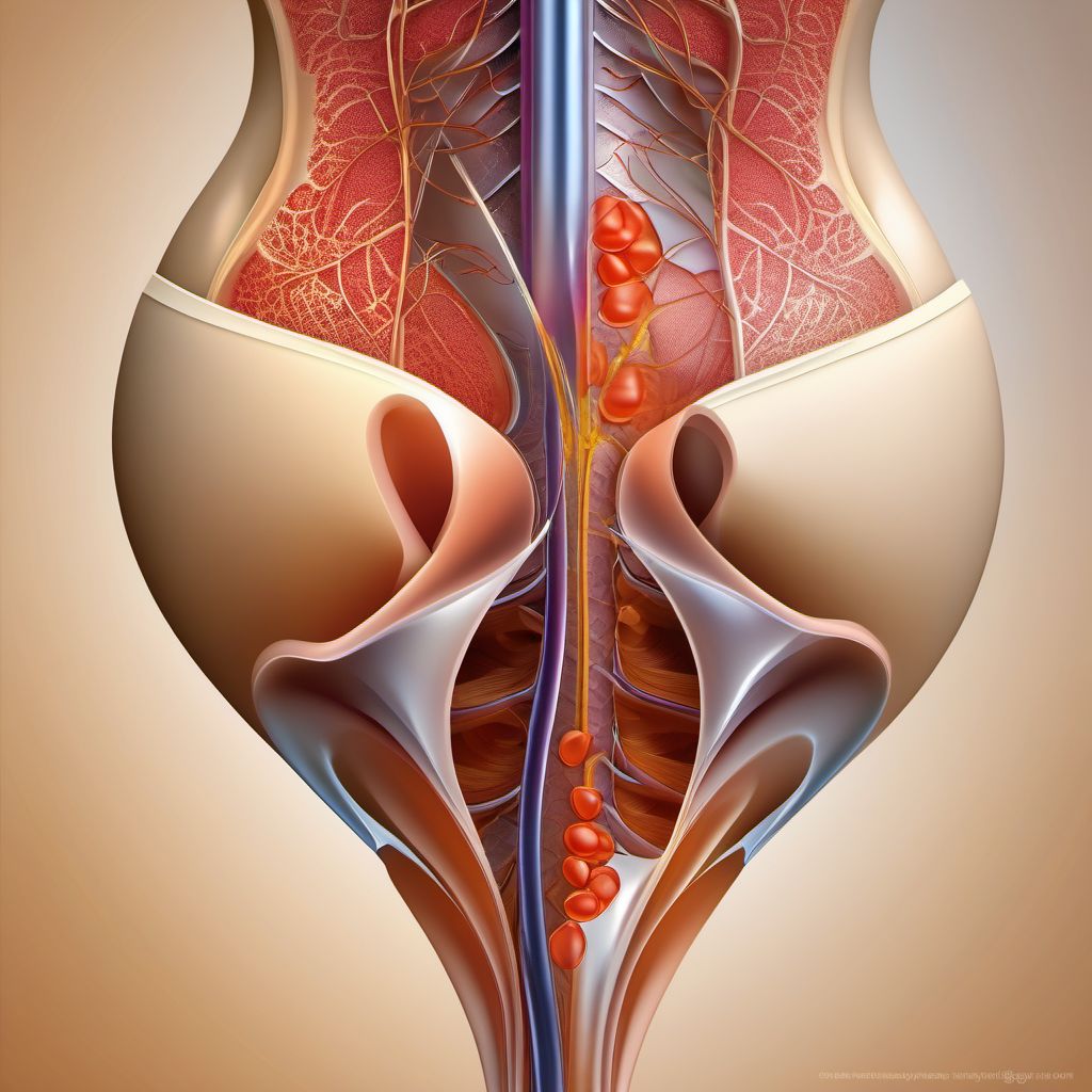 Traumatic rupture of symphysis pubis digital illustration