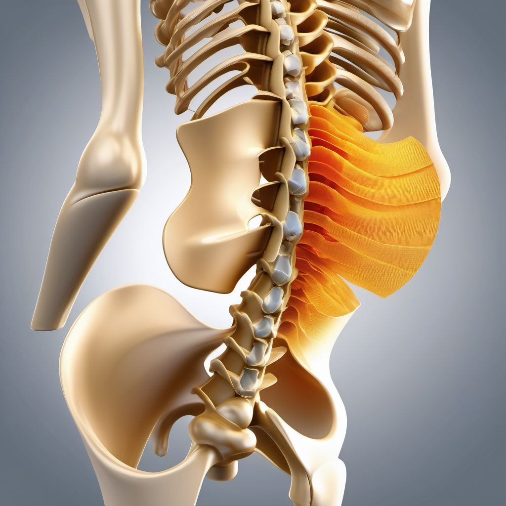 Sprain of other parts of lumbar spine and pelvis digital illustration