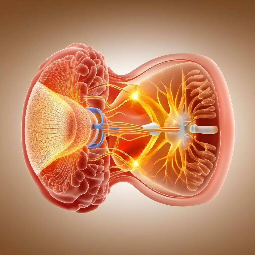 Concussion and edema of lumbar spinal cord digital illustration