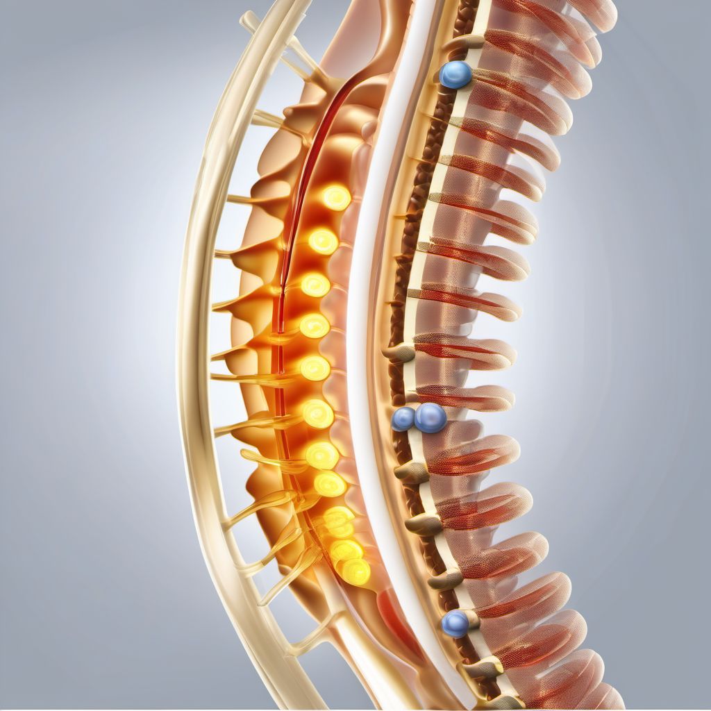 Other and unspecified injury of lumbar and sacral spinal cord digital illustration