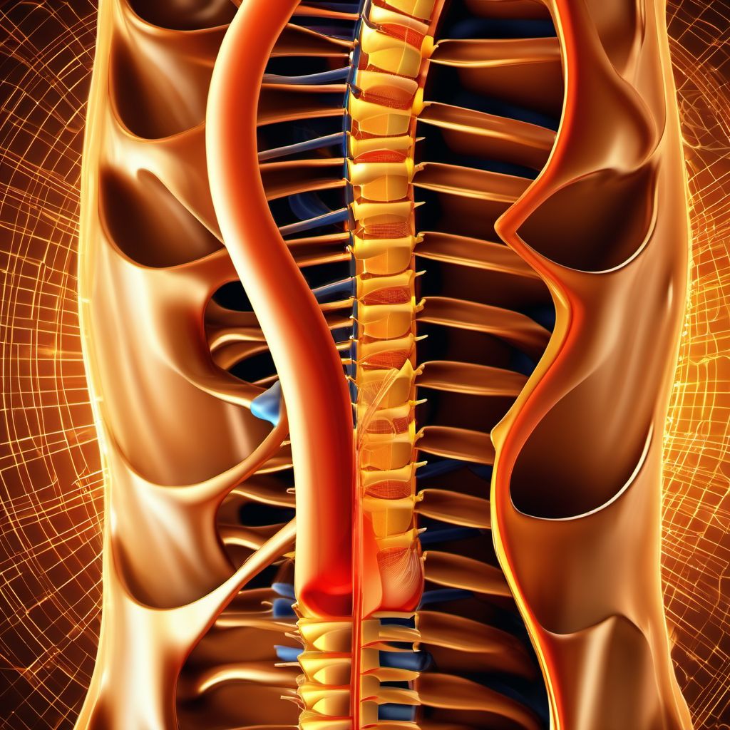 Unspecified injury to lumbar spinal cord digital illustration