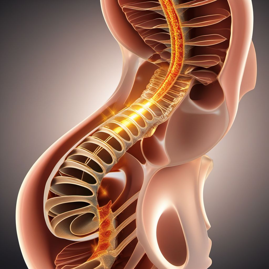 Unspecified injury to L2 level of lumbar spinal cord digital illustration