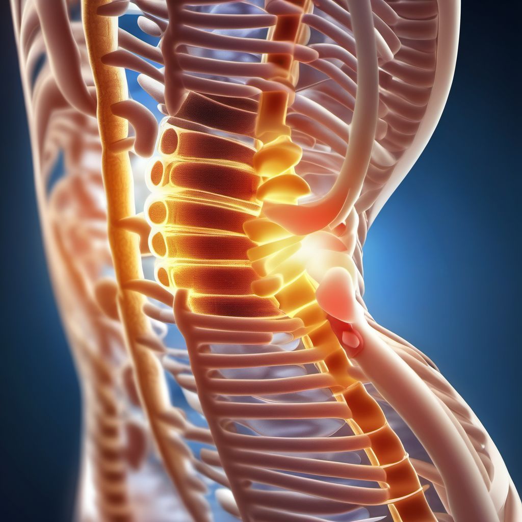 Unspecified injury to L3 level of lumbar spinal cord digital illustration