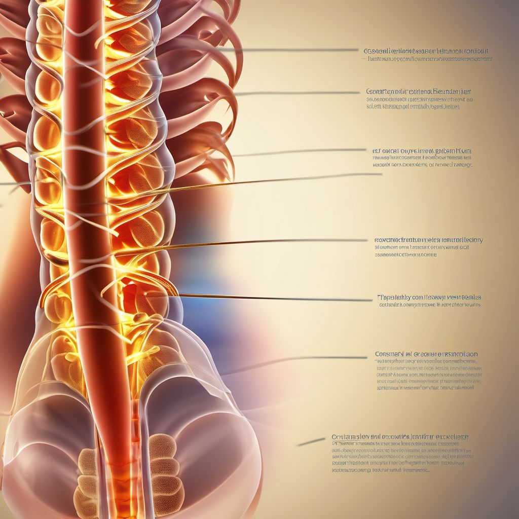 Unspecified injury to L5 level of lumbar spinal cord digital illustration