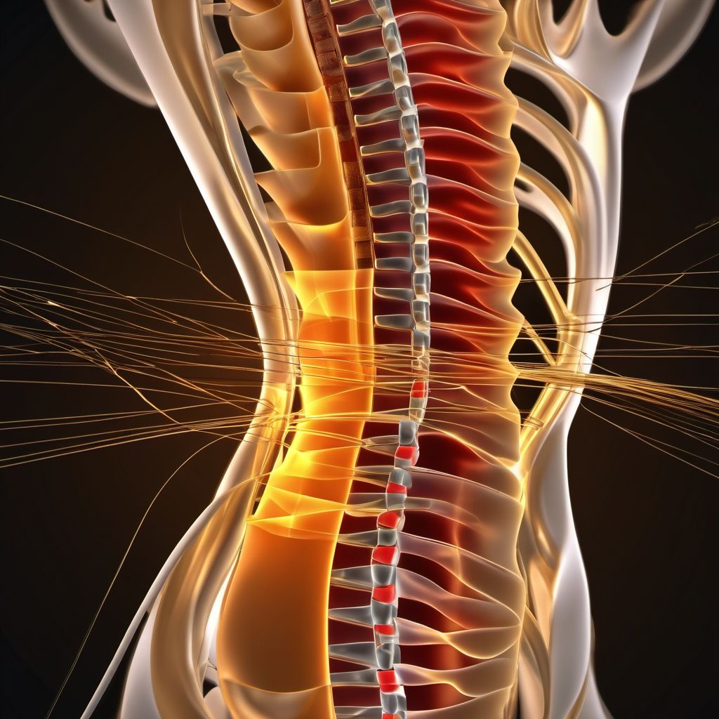 Unspecified injury to unspecified level of lumbar spinal cord digital illustration