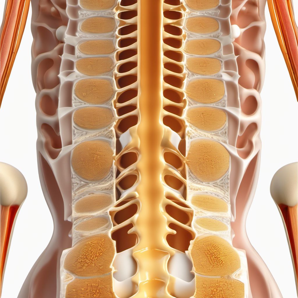 Complete lesion of unspecified level of lumbar spinal cord digital illustration