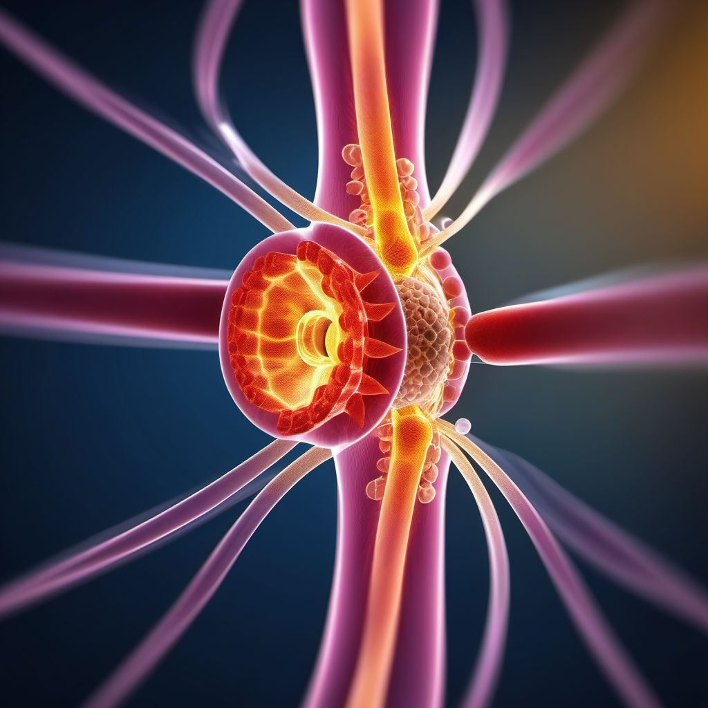 Incomplete lesion of L3 level of lumbar spinal cord digital illustration