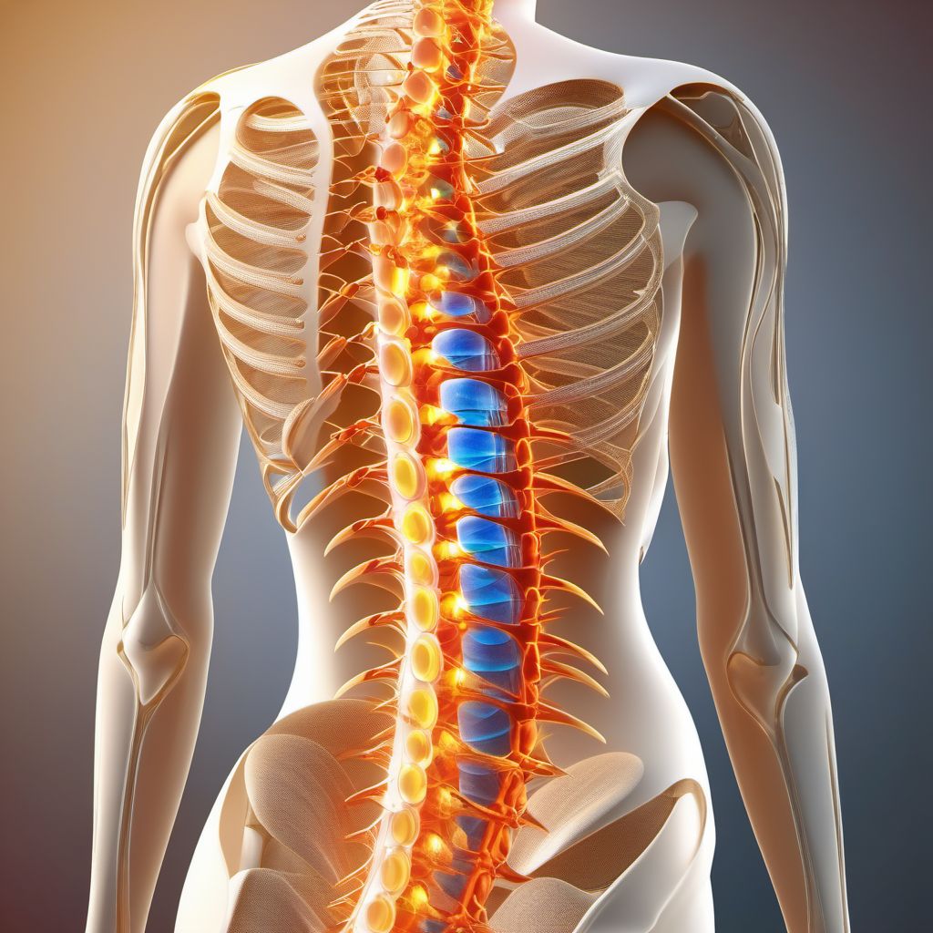 Other and unspecified injury to sacral spinal cord digital illustration