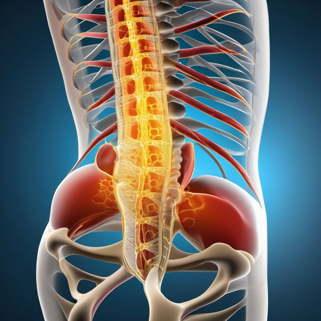 Injury of nerve root of lumbar and sacral spine digital illustration