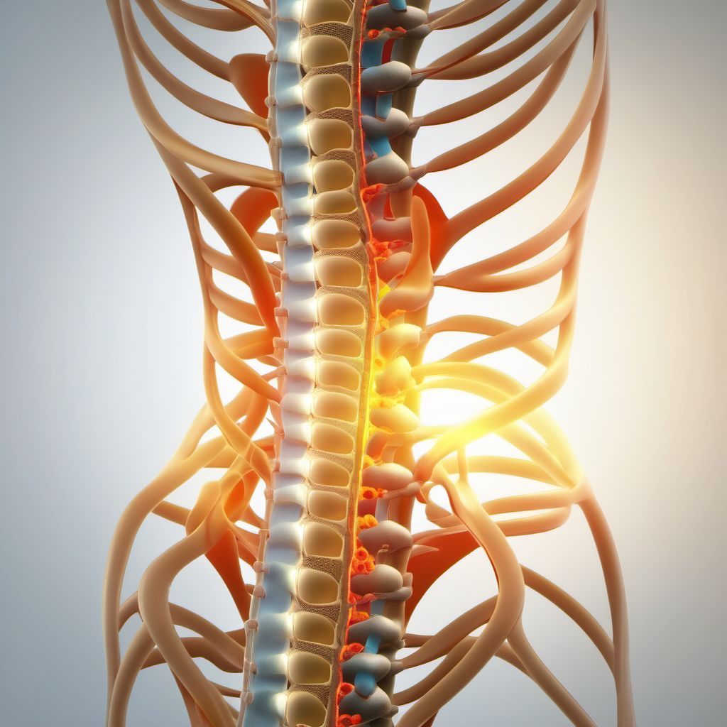 Injury of nerve root of lumbar spine digital illustration