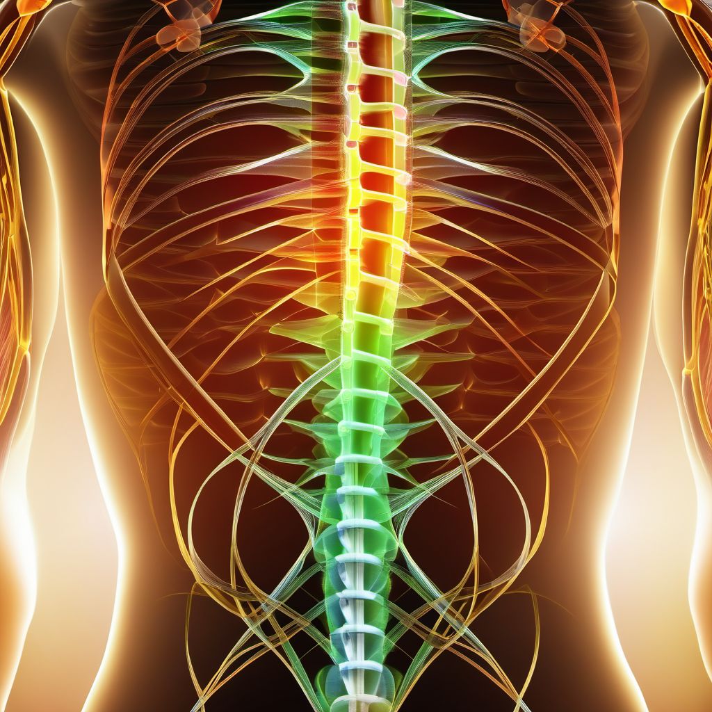 Injury of lumbosacral plexus digital illustration