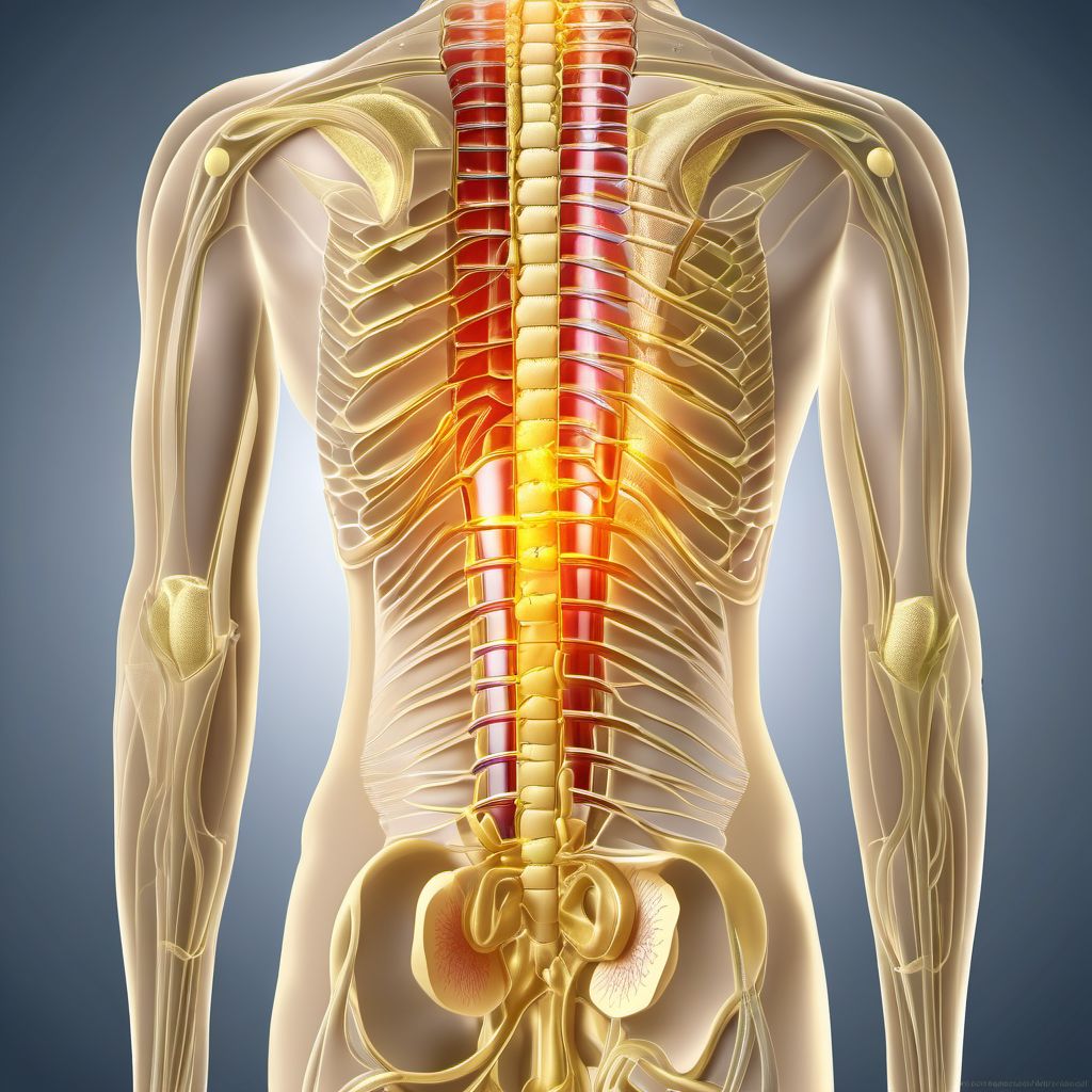 Injury of lumbar, sacral and pelvic sympathetic nerves digital illustration