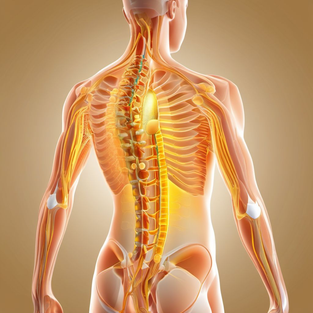 Injury of peripheral nerve(s) at abdomen, lower back and pelvis level digital illustration