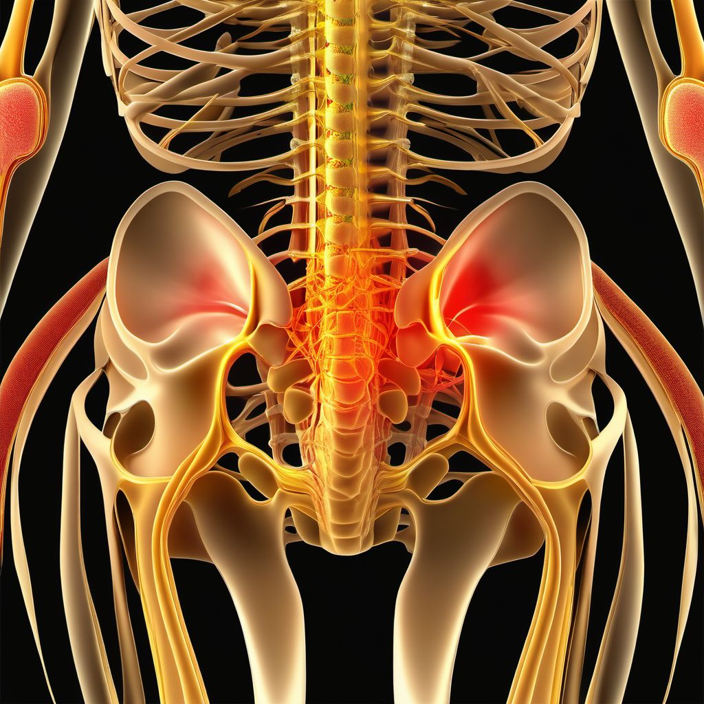 Injury of other nerves at abdomen, lower back and pelvis level digital illustration