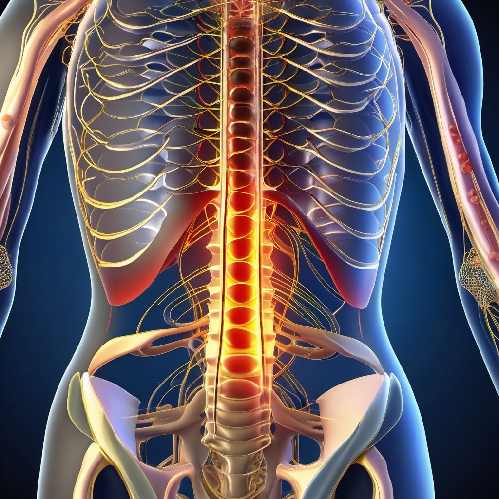 Injury of unspecified nerves at abdomen, lower back and pelvis level digital illustration