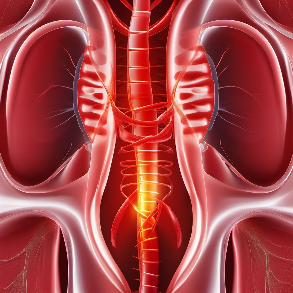 Injury of abdominal aorta digital illustration