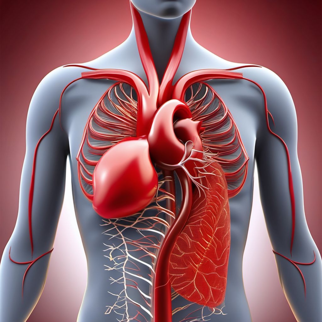 Minor laceration of abdominal aorta digital illustration