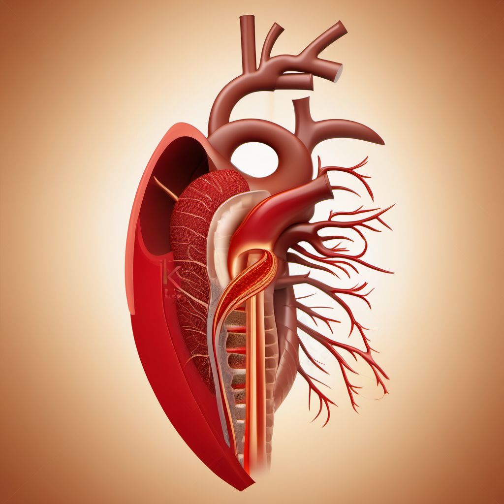 Major laceration of abdominal aorta digital illustration