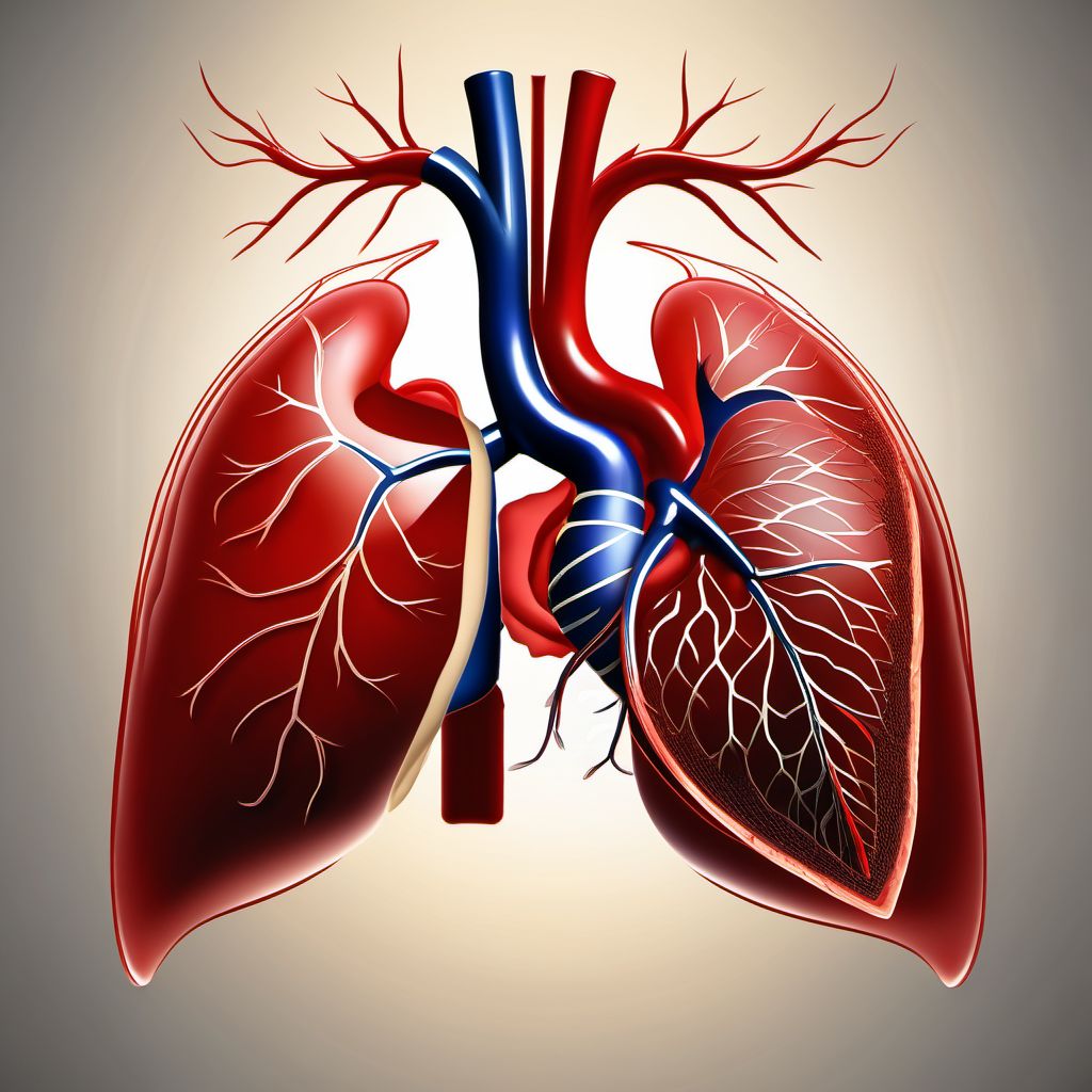 Minor laceration of inferior vena cava digital illustration