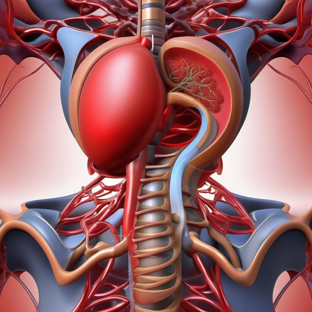 Other injury of inferior mesenteric artery digital illustration